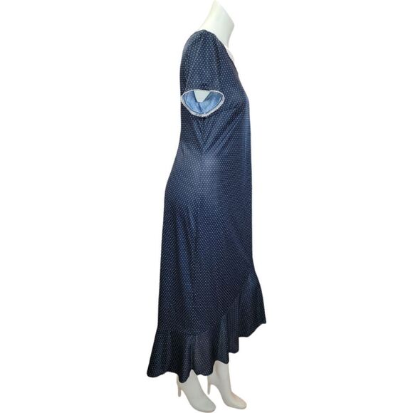 Vintage Jim Elliot Always, Caroline Collection Blue Polka Dot Nightgown XL - Picture 4 of 8